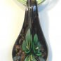 Green Organza Wax String Necklace Green Yellow 3 Flower Sparkle Teardrop Pendant