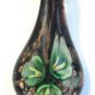 Dark Green Organza Wax String Necklace 3 Flower Sparkle Teardrop Pendant