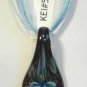 Aqua Organza Wax String Necklace Aqua Yellow 3 Flower Sparkle Teardrop Pendant
