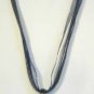 Dark Blue Organza Wax String Necklace 3 Flower Sparkle Teardrop Pendant