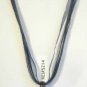 Dark Blue Organza Wax String Necklace 3 Flower Sparkle Teardrop Pendant