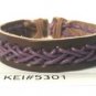 Brown Purple Hemp Leather Bracelet String Rope Slide Tie Wristband