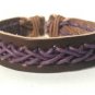 Brown Purple Hemp Leather Bracelet String Rope Slide Tie Wristband
