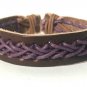 Brown Purple Hemp Leather Bracelet String Rope Slide Tie Wristband