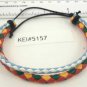 Blue White Red Yellow Green Hemp Leather Bracelet Surfer Wristband