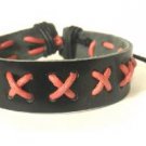Black Red Hemp Leather Bracelet String Rope Slide Tie Wristband