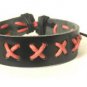 Black Red Hemp Leather Bracelet String Rope Slide Tie Wristband