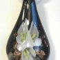White Organza Wax String Necklace White 3 Flower Sparkle Teardrop Pendant