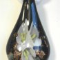 White Organza Wax String Necklace White 3 Flower Sparkle Teardrop Pendant
