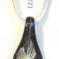 Cream Organza Wax String Necklace White 3 Flower Sparkle Teardrop Pendant
