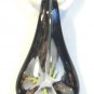 Cream Organza Wax String Necklace White 3 Flower Sparkle Teardrop Pendant