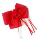 Red Hair Bows Rosette Flower Alligator Clip Barrette