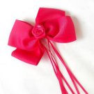 Hot Pink Hair Bows Rosette Flower Alligator Clip Barrette