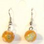 Yellow Round Red Green White Millefiori Dangle Earrings
