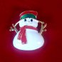 Gold Tone Christmas Holiday White Snowman Red Scarf Green Hat Broach Brooch Pin