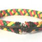 Red Green Yellow Braided Hemp Leather Bracelet Surfer Wristband