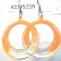 Orange Clear Acrylic Round Circle Dangle Earrings Florescent