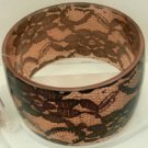 Orange Acrylic Bangle Bracelet Lace Pattern Wide Chunky Victorian Punk