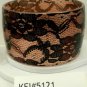 Orange Acrylic Bangle Bracelet Lace Pattern Wide Chunky Victorian Punk