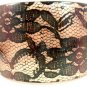 Orange Acrylic Bangle Bracelet Lace Pattern Wide Chunky Victorian Punk