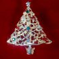 Gold Tone Christmas Holiday Red Green Rhinestone Ornament Tree Broach Brooch Pin