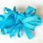 Aqua Loopy Curly Hair Bow Alligator Clip Barrette