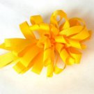 Yellow Loopy Curly Hair Bow Alligator Clip Barrette