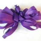 Purple Loopy Curly Hair Bow Alligator Clip Barrette