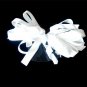 White Loopy Curly Hair Bow Alligator Clip Barrette