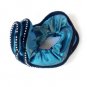 Aqua Scrunchie Black Velvet Rhinestone Studded Pony Tail Holder Hair Twister