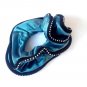 Aqua Scrunchie Black Velvet Rhinestone Studded Pony Tail Holder Hair Twister