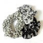 Lot 3 Scrunchies Pony Tail Holder Hair Twister Black Gray