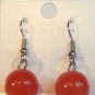 Red Cat Eye Bead Round Dangle Earrings