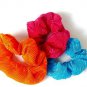 Lot 3 Scrunchies Pony Tail Holder Hair Twister Pink Blue Orange