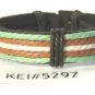 Brown Tan Green Hemp Leather Bracelet Surfer Wristband Ethnic Tribal