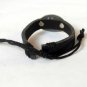 Black Hemp Leather Bracelet Oval Pewter Flared Cross