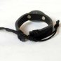 Black Hemp Leather Bracelet Oval Pewter Flared Cross