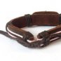 Pink Hemp Brown Leather Bracelet Pewter Arrow Cross