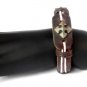 Pink Hemp Brown Leather Bracelet Pewter Arrow Cross