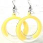 Yellow Clear Acrylic Round Circle Dangle Earrings