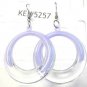 Purple Clear Acrylic Round Circle Dangle Earrings Lavender