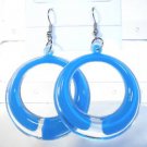 Blue Clear Acrylic Round Circle Dangle Earrings
