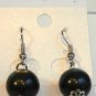 Black Cat Eye Bead Round Dangle Earrings