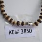 Wood Bead Brown Tan Cream Anklet Bracelet