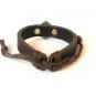 Brown Hemp Leather Bracelet Pewter Arrow Cross
