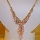 Pink Glass Bead Acrylic Necklace Rose Bead Accents