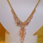 Pink Glass Bead Acrylic Necklace Rose Bead Accents