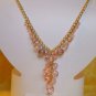 Pink Glass Bead Acrylic Necklace Rose Bead Accents