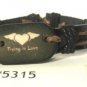 Black Brown Hemp Leather Bracelet Surfer Wristband Heart Wings