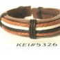 Brown Tan Black Hemp Leather Bracelet Surfer Wristband Ethnic Tribal